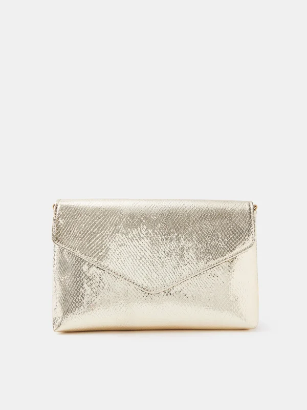 Metallic Envelope Crossbody Bag Gold by Accezories