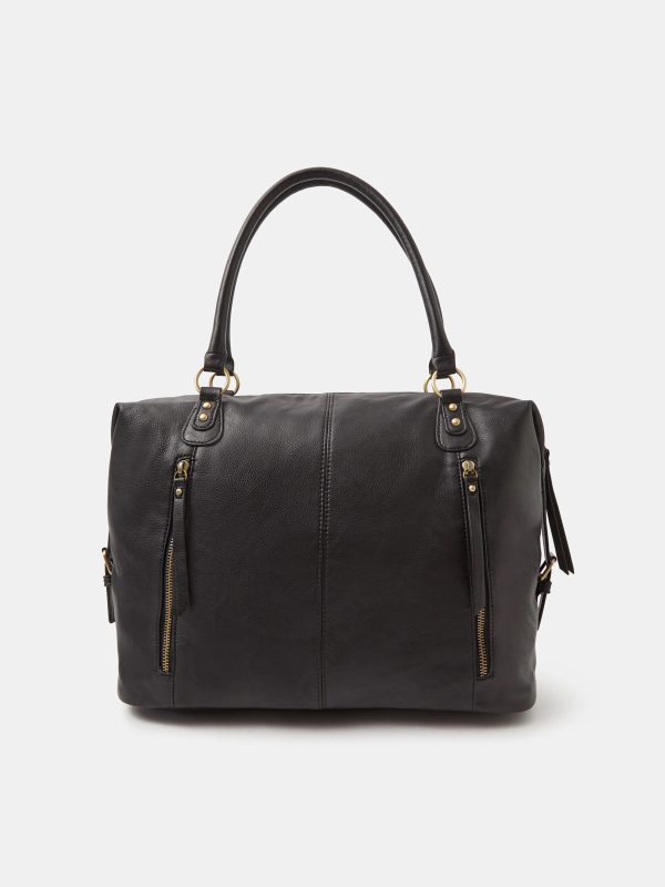 DOUBLE ZIP FRONT SHOULDER BAG