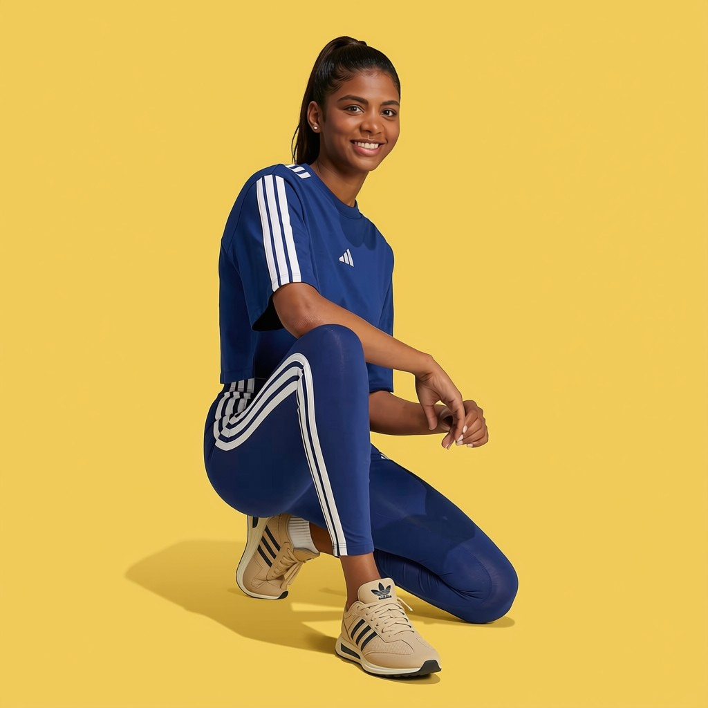 ADIDAS - ESSENTIALS 3-STRIPES COTTON LEGGINGS - Image 2